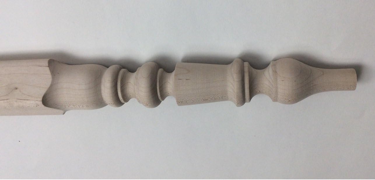 Highland Manor Wood ProductsHighland Manor Wood Products Round on Square Corner Guard Both Ends Turned - 48" Long x 1 1/2" Diameter with 90-Degree Notch - Unfinished Maple Wood Corner Protectors for Walls - (1 Guard)