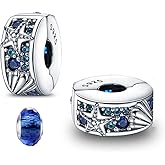 LNQOBU Clip/Stopper Beads Charms for Bracelets & Necklaces 925 Sterling Silver for Pandora Snake Chain Bracelets Jewelry Gift for Women