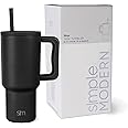 Simple Modern 30 oz Trek Tumbler with Handle and Straw Lid | Cup Holder Friendly Insulated Stainless Steel Travel Mug | Midnight Black