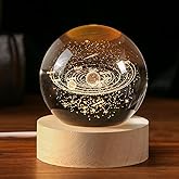 3D Solar System Crystal Ball 60mm Universe Gifts with Laser Engraved Model Astronomy Decor and Gift for Kids, Physics Enthusiasts, and Space Model Collectors