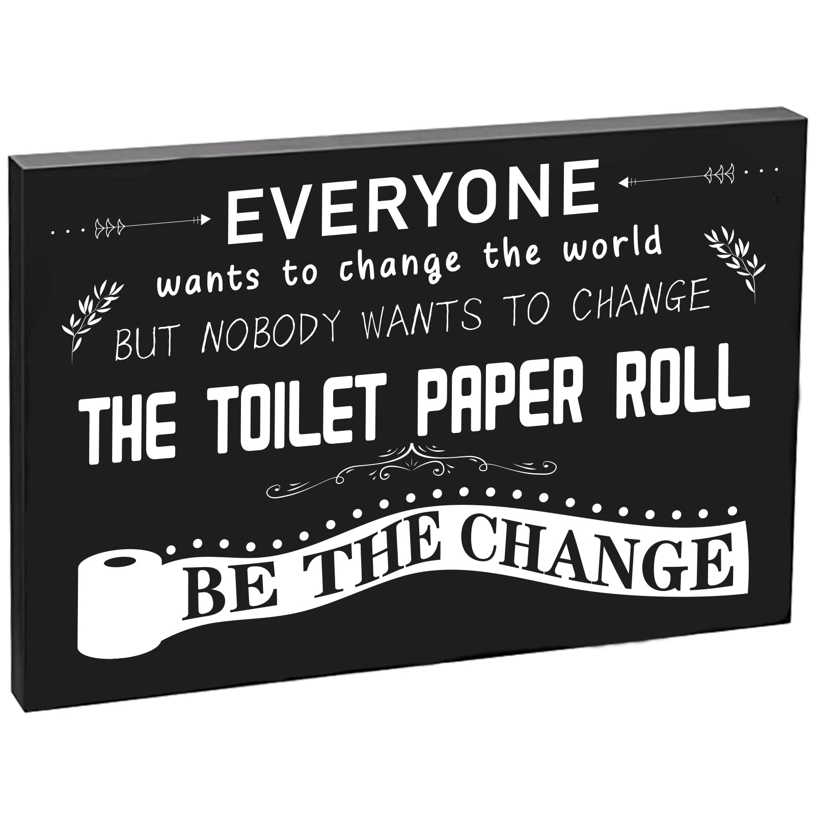 CRASPIRE Toilet Plaque Bathroom Sign Funny Wooden Hanging Bathroom Plaque 1.6cm Thick Modern Wall Home Sign Farmhouse Decor Wall Box Sign Housewarming Gift (20×13cm/7.8×5.1inch)