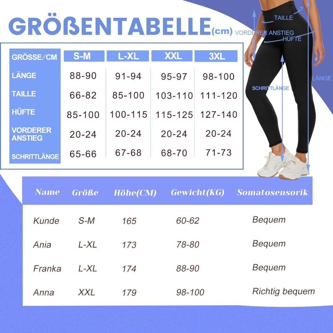 TNNZEET High Waist Leggings Damen Elastische Leggins Weiche Sporthose für Sport Gym