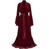 Velvet Bridal Robe Long for Women Lingerie Bathgown Loose Nightgown Flare Sleeve Maternity Photoshoot Robes