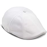 The Original Boston Scally Cap - The Driver Mens Flat Hat - Eight Panel Newsboy Cap for Men - White