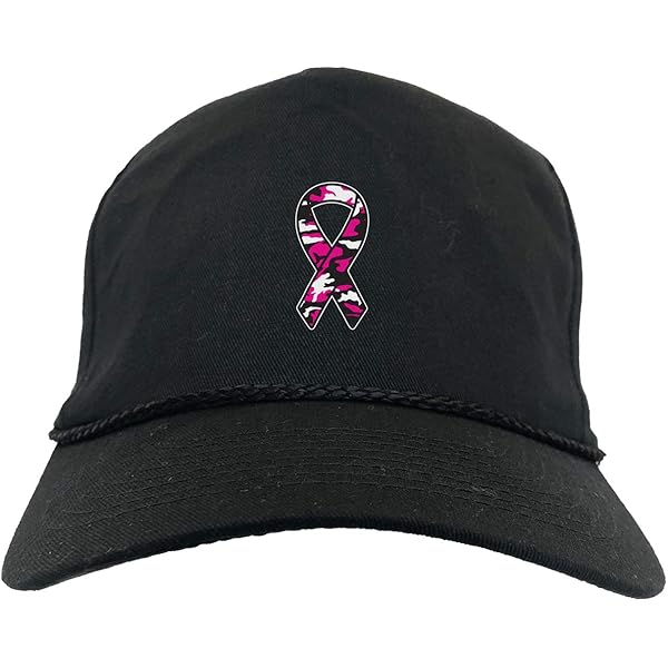 Tcombo Pink Ribbon - Breast Cancer Awareness Golf Hat (Black) at