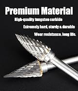 FOTYBEI Tungsten Carbide Rotary Burr Set 10Pcs 1/8" Shank Dremel Bit Carving view 4