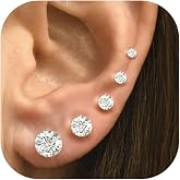 10 Pairs Small Stud Earrings for Women Hypoallergenic Multiple Piercings | Clear Sparkle, Lightweight Comfort for Everyday Wear, Second Third Hole Styling, Helix Ready, Easy to Stack, Minimal Look