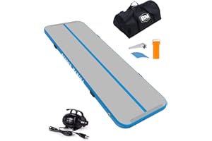 BEYOND MARINA Air Gymnastics Tumble Track 4/8 inches Thickness Inflatable Tumbling 10ft/13ft/16ft/20ft Air Mats for Home Use Training/Cheerleading/Yoga/Water with Electric Pump