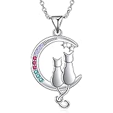 HELORET Animal Necklace Cat/Fox/Otter/Sloth/Cow/Highland Cow/Koala Necklace Cute Animal Jewelry Gifts for Women