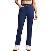 ISEEGZ Women's Fleece Lined Pants Golf Pant with Zipper Pockets Slim Stretch Dressy Travel Business Work Casual Slacks