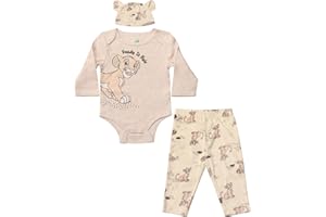 Magic Threadz Disney Clothes Baby Boys Bodysuit, Pants & Hat 3-Piece Outfit – Mickey, Pooh, Stitch, Cars, & Spiderman (0–9M)