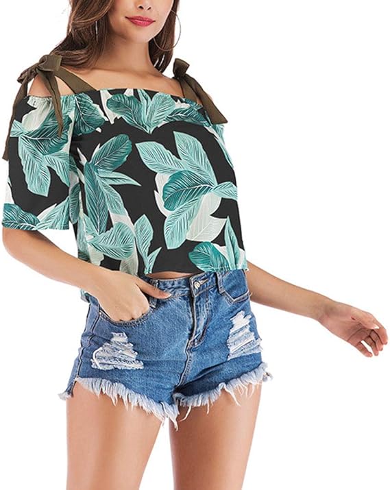 Chiffon Beach Shirts Summer Women Word Unique Collar Off Shoulder