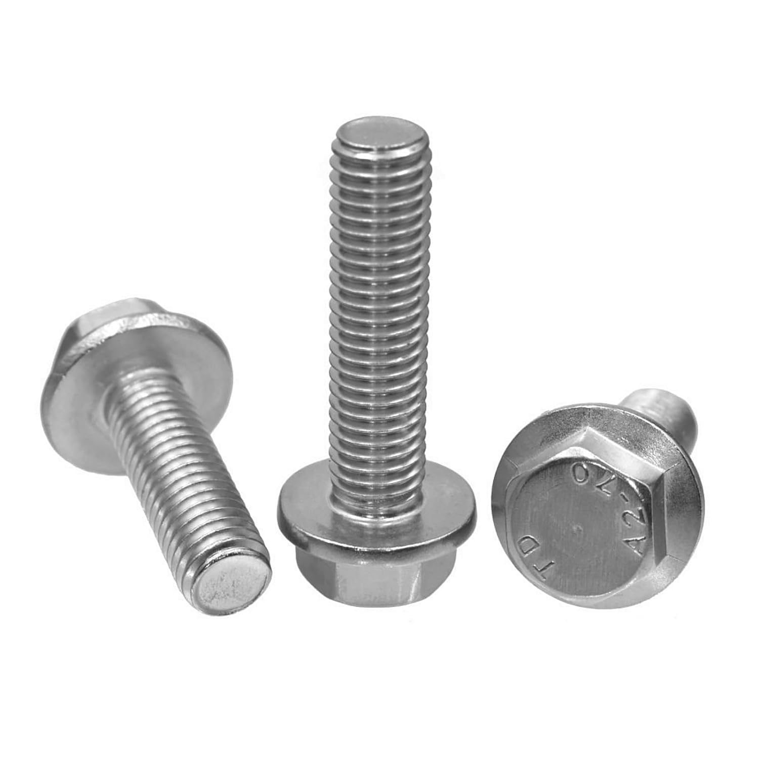 M6 (6mm x 16mm) Flanged Hex Bolt (Fully Threaded Setscrew) - Stainless Steel A2 (Pack of 20) Set Screw Non Serrated DIN6921 Anti Corrosion by MultiScrew