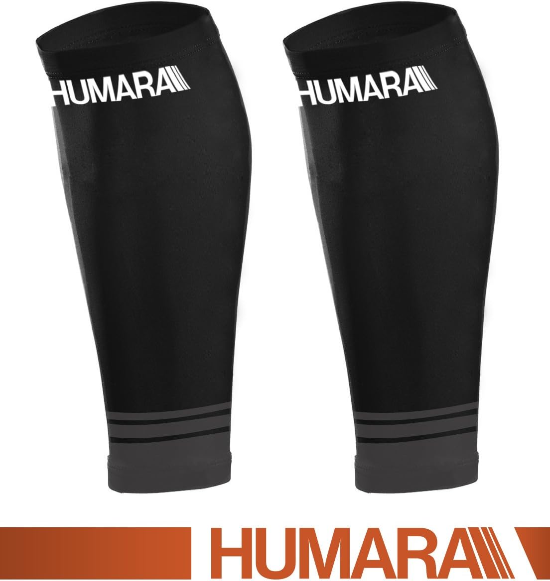 Humara Calf Compression Sleeve for Men & Women Compression Socks - Calf Guard - Relieve Shin Splints & Leg Pain - 1 Pair - Black