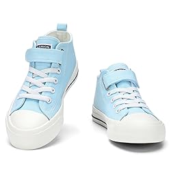 Fefoe Girls Canvas Sneakers Boys Blue Running