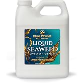 Liquid Kelp Seaweed Fertilizer Concentrate - Blue Planet Nutrients Ascophyllum Nodosum Liquid Seaweed Supplement - Makes 470 Gallons - Quart (32 oz)