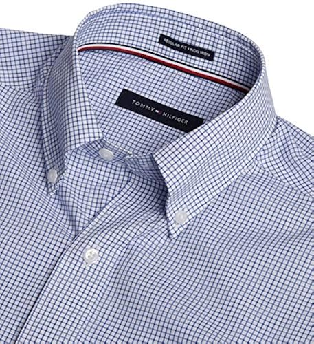 Tommy Hilfiger Men's Non Iron Regular Fit Check Button Down Collar