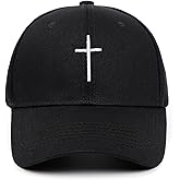 Cross Embroidery Baseball Cap,Adjustable Structured Dad Hat for Men Women Sun Hat