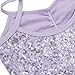 TiaoBug Girls Sequined Camisole Ballet Dance Tutu Dress Sweetheart Leotard Lavender 5-6