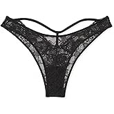 Victoria's Secret Y-Back Shine Strap Lace Brazilian Panty Color Black New