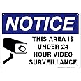 This Area is Under 24 Hour Video Surveillance Sign, 10x14 Inches, Rust Free .040 Aluminum, Fade Resistant, Made in USA by My Sign Center