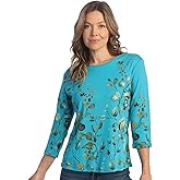 Jess & Jane Kelly Abstract Print Womens Cotton Top