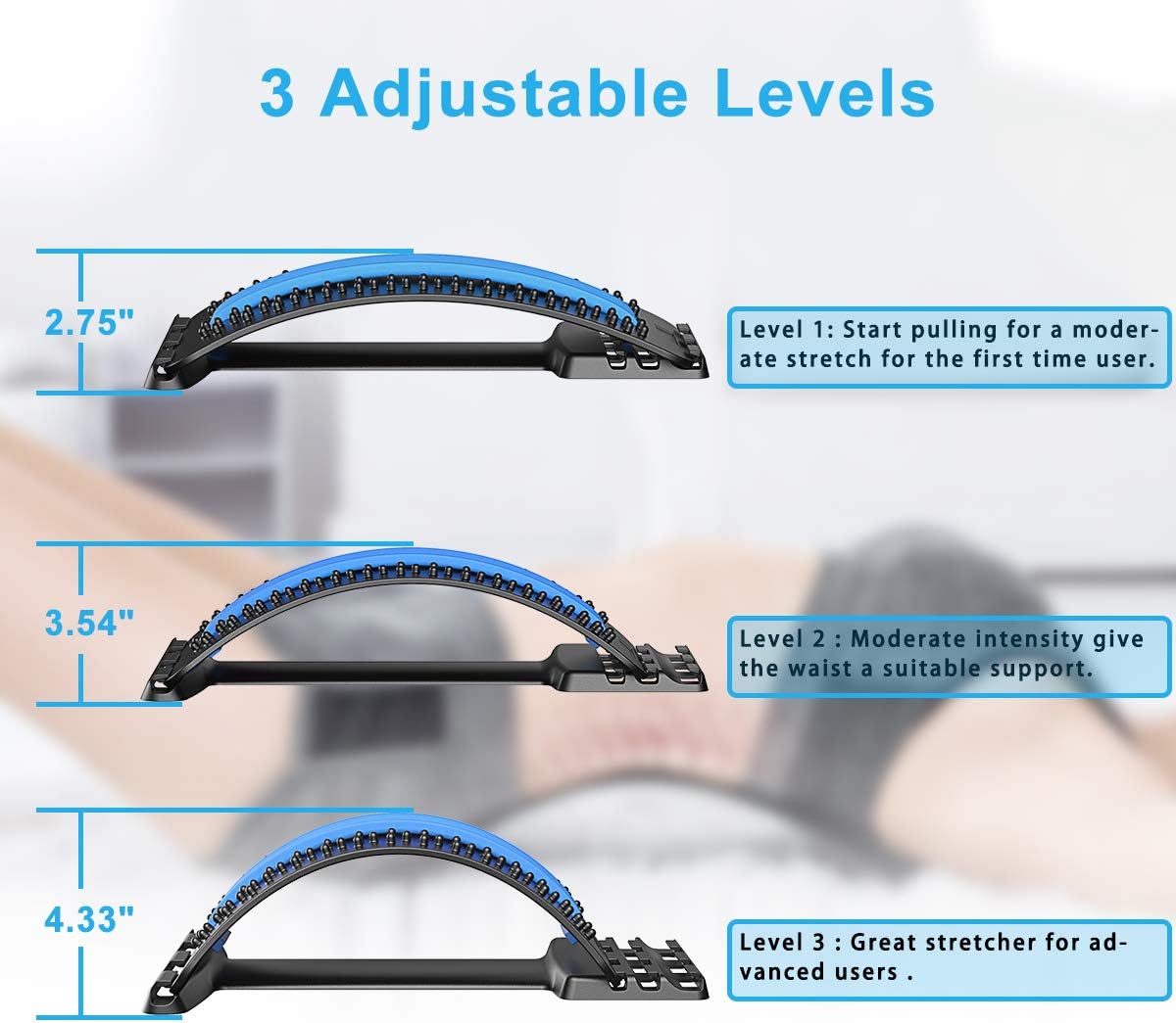 Bcway Back Stretcher, Multi-Level Lumbar Back Device for Upper and Lower Pain Relief,Herniated Disc,Sciatica, Scoliosis,Spine Deck on Bed Chair Car: Health & Personal Care