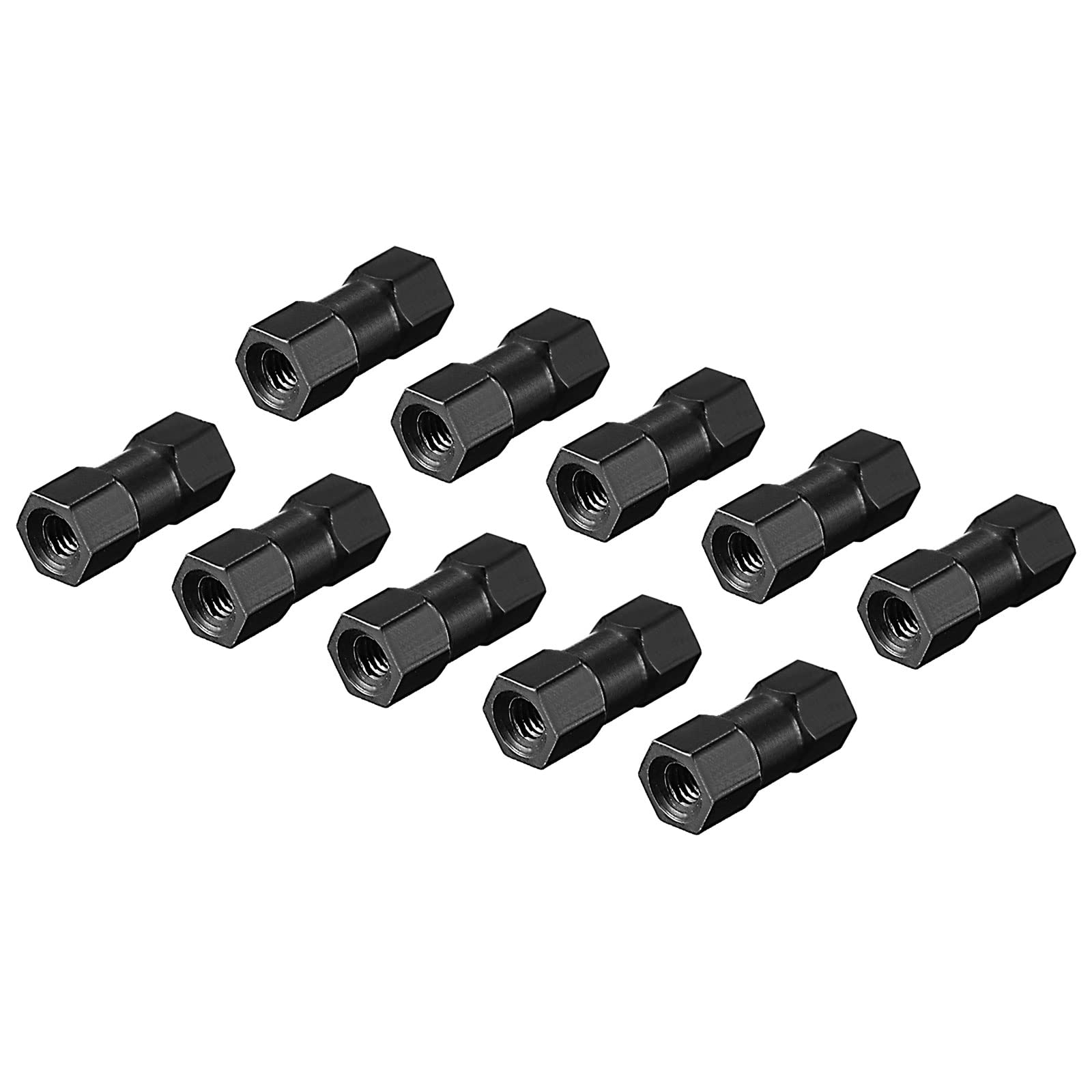 DMiotech 10 Pack M3x10mm Hex Standoff Hexagon Studs Aluminum Alloy for FPV/RC/PCB, Black