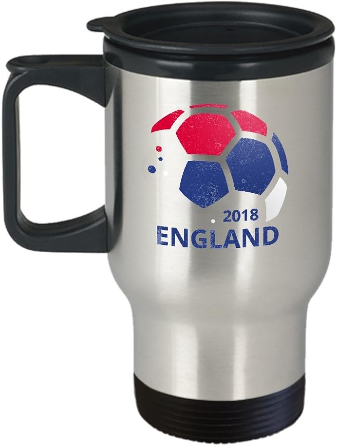 England Soccer Team Travel Coffee Mug 14oz Stainless