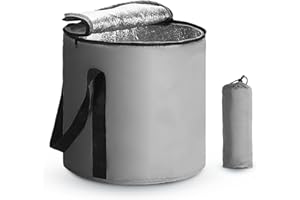 CURECURE 38L Large Collapsible Foot Bath Bucket for Soaking, Portable Travel Foot Spa Tub, Foot Soaking Bath Basin, Foldable Foot Spa Bag Soaking Feet Home Pedicure Outdoor Fishing Camping Storage (Grey)