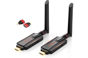VCOLINK Wireless HDMI Transmitter and Receiver, 1 to 2 Extender Kit 656ft Long Range Stable 1080P,5GHz 0.05s Low Lag with Privacy Button, Plug and Play for Streaming from Camera/TV Box/PC/Laptop to Monitor
