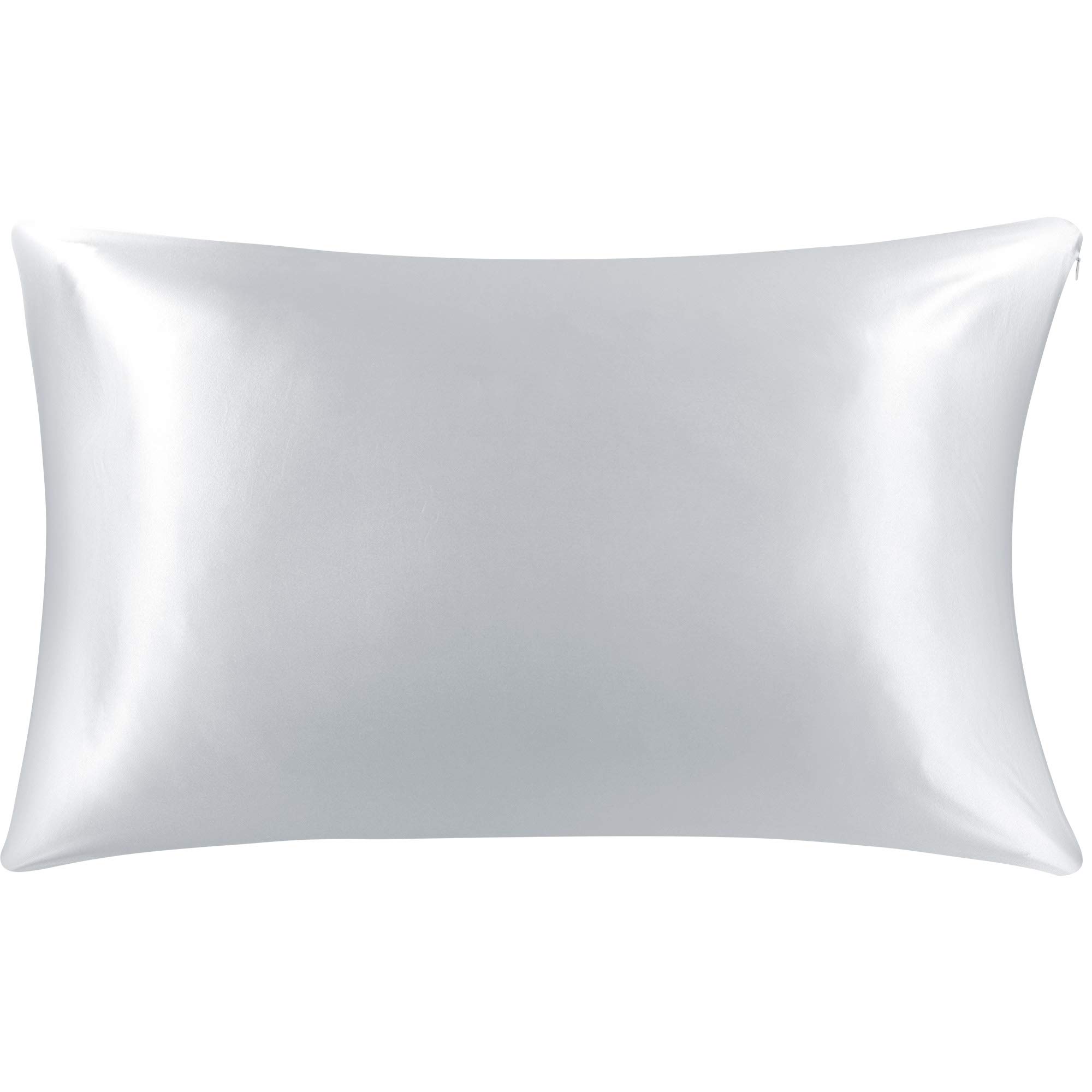 PiccoCasa 100% Silk Pillowcase 22 Momme Silk Pillow for Hair and Skin, Soft Breathable Both Sides Pure Silk Pillow Case, Queen 20x30 Inch Silver Grey 50 x 75cm