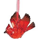Department 56 Acrylic Christmas Basics Cardinal Bird Hanging Ornament, 3.125 Inch, Red