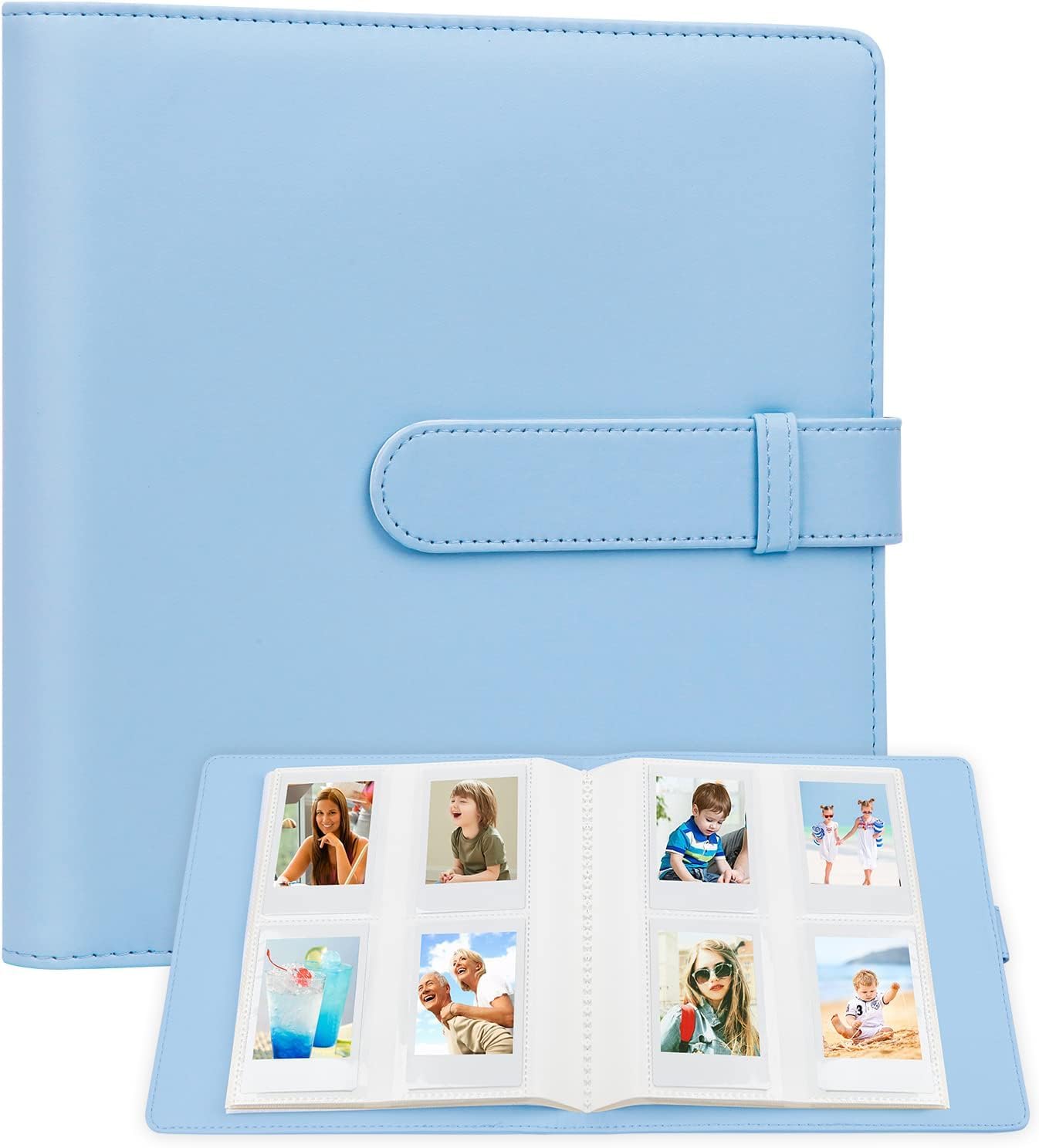 256 Pockets Photo Album for Fujifilm Instax Mini LiPlay 11 12 90 70 50S 26 25 9 8+ 8 7S Camera/Mini Link SP-1 Printer, Compatible with Polaroid Snap PIC-300 Mint Zip Instant Camera Printer (Blue)