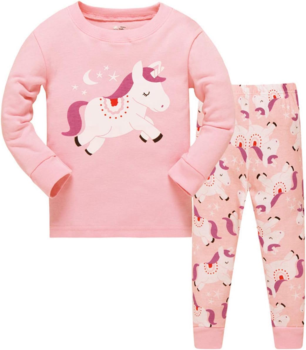 Tkiames Girls Christmas Long Sleeve Cotton Pyjamas Sets Nightwear Sleepwear Xmas Gift for Kids