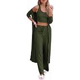 Fessceruna Womens 3 Piece Lounge Pajamas Sets Cute Vacation Matching Set | Pj Sets, Airport Travel Outfits, Bedroom, Winter Fall Loungewear , Cotton, Christmas
