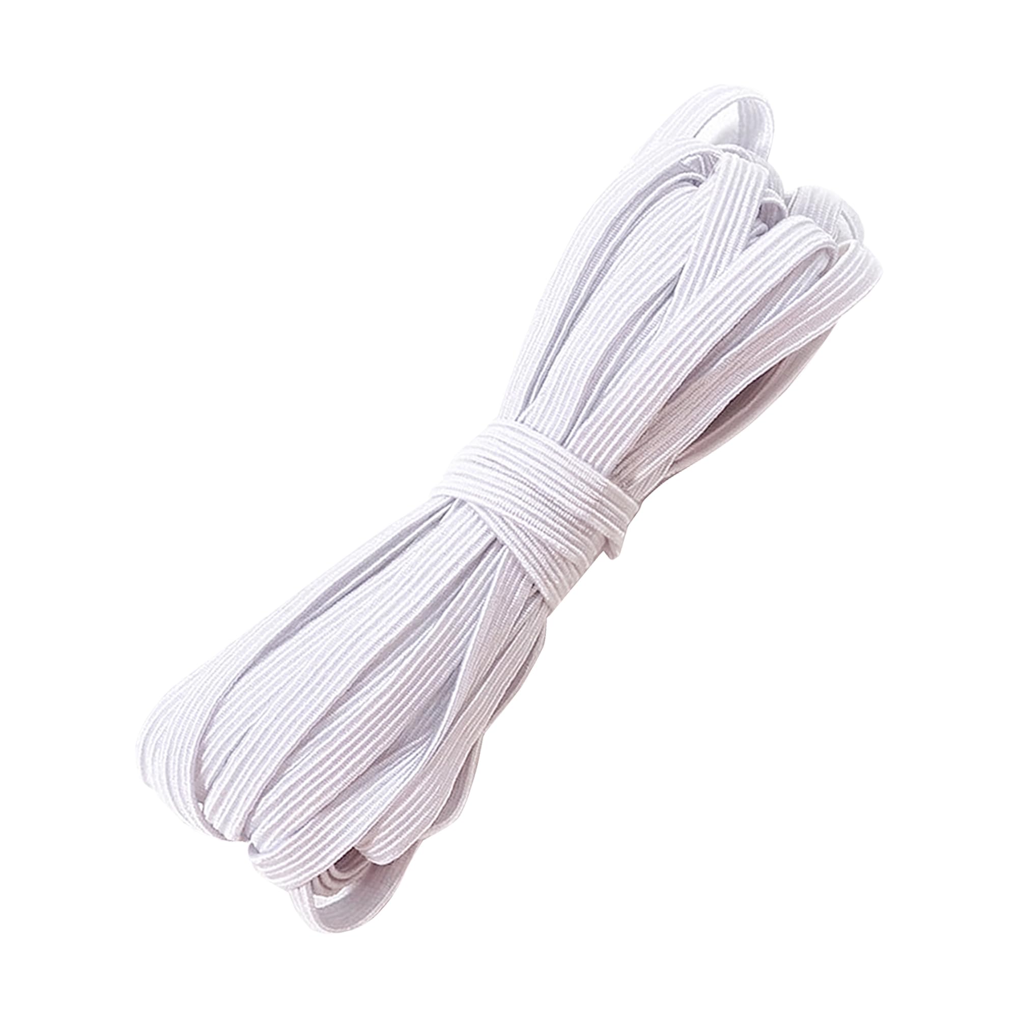WedDecor 5mm White Elastic Cord, Flat Elastic Bands Smooth Finish Sewing Thread for Knitting, Arts & Craft Accessories, Jewelry Making, Clothing, 5 Metres