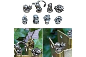 WAXCMXYH Hinge Head Home Decoration, 2024 New Vintage Animal Door Hinge Heads Decorative Topper, Antique Copper Animal Hinge Head Magnet, Door Hinge Pin Topper for Animal Lovers