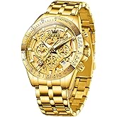 OLEVS Watch for Men Skeleton Business Dress Stainless Steel Waterproof Luminous Mens Wrist Watch