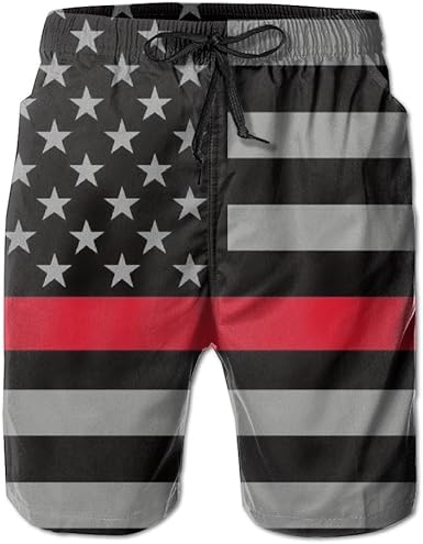 thin red line swim trunks