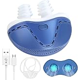 Anti Snoring Devices, Electric Snoring Solution, Helps Reduce Snoring | Micro Stop Snoring Devices for Men and Women, 3 Adjustable Airflow Levels, Suitable for All Nose Shapes, Blue