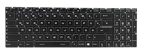 Laptoptaste_de Original Deutsch QWERTZ Tastatur mit Hintergrundbeleuchtung/Beleuchtet RGB MSI GE72 GT72 GS73VR GE62 WS60 GS60