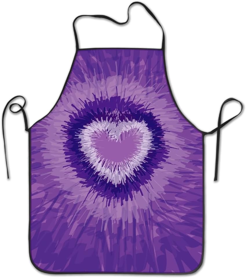 Rainbow Textile Purple Heart Personalized Aprons Chef Apron For Women Men Girl Kids Gifts Kitchen Decorations