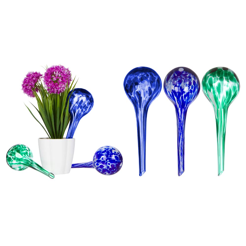 Photo 1 of 8" Aqua Glass Self Watering Globes - 3 Pack - By Trademark Innovations