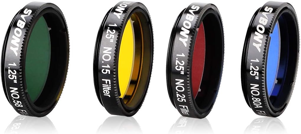 Svbony SV127 Eyepiece Filter Set 1.25″ Planetary Filters Set 4 Color ...