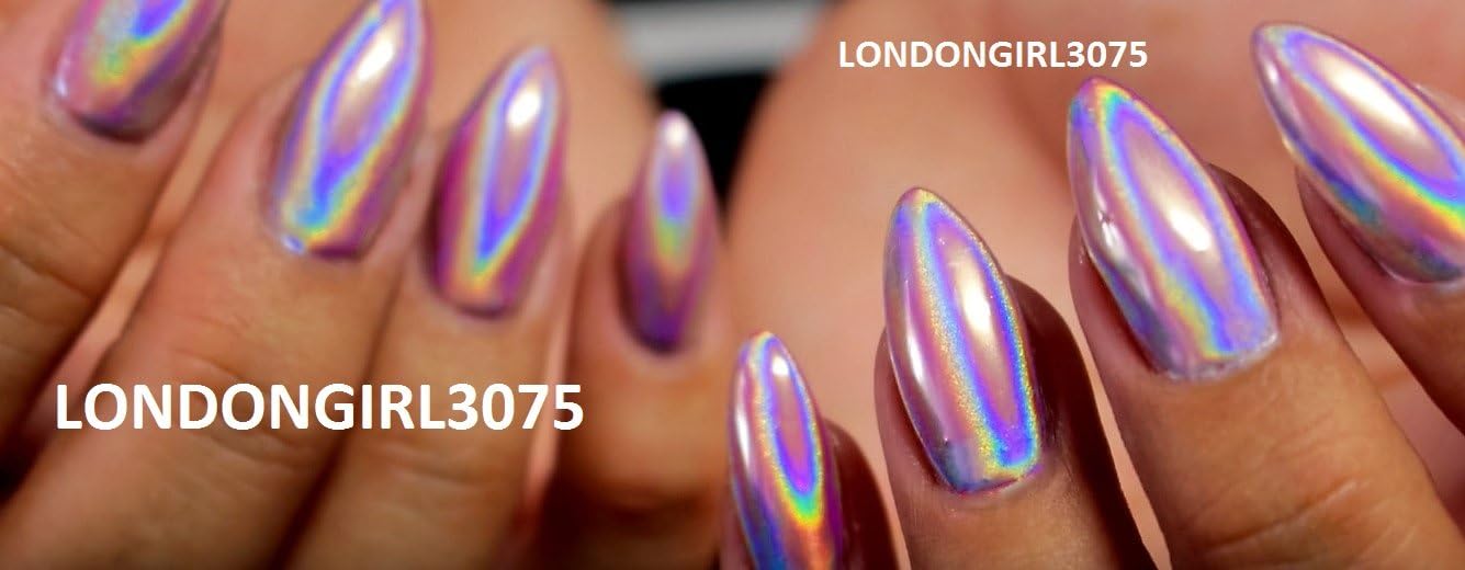 TOP GRADE ULTRA FINE 15UM HOLOGRAPHIC CHROME RAINBOW POWDER PIGMENT - 5ML POT WITH 1G OF PIGMENT - UK SELLER