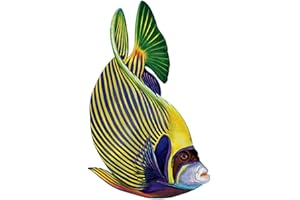 CUSTOM MOSAICS, INC. Emperor Angelfish Porcelain Swimming Pool Mosaic (4" x 3")