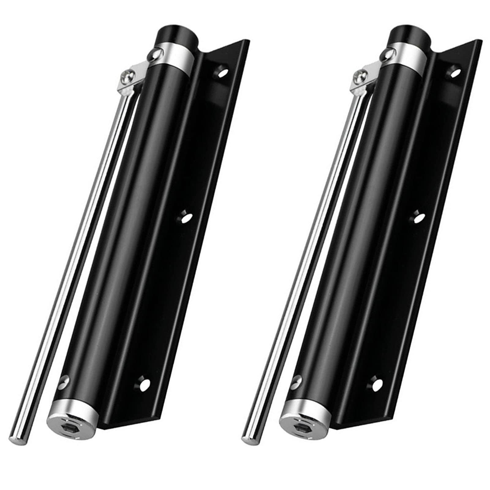2pcs Stainless Steel Adjustable Automatic Door Closer, Surface Mounted, Spring Loaded for Residential,Commercial, Home, Office, Hotel (Black)