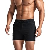 JIHUILAI Men's Swim Trunks with Elastic Mesh Lining Slim Fit Quick Dry Mens Bathing Suit 5 Inch Inseam Zipper Pockets XS-2XL