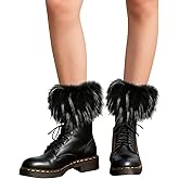 XEPST Faux Fur Leg Warmers Boot Cuffs Furry Wrist Cuffs Warmer for Women, Short Furry Fuzzy Leg Cuffs for Costume Cosplay